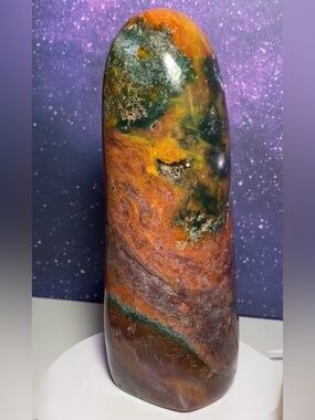 Polished Gorgeous Ocean Jasper Crystal Quartz Tower